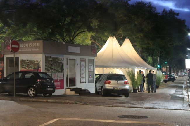 Location de tente Garden Cottage pour un programme immobilier à Rouen
